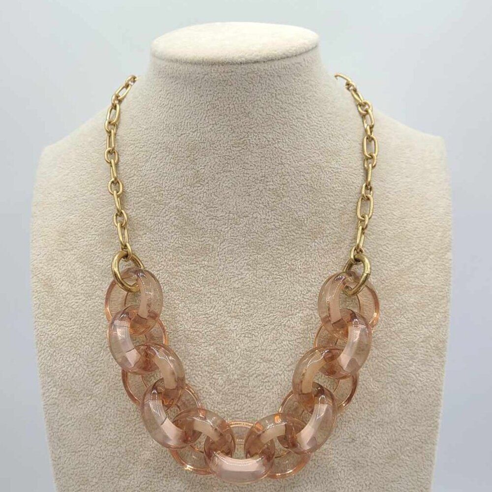 J Crew Chunky Champaign Acrylic Link Necklace